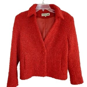 PERUVION LINK ALPACA COLLECTION Blazer Jacket Red Womens Size Medium Fully Lined